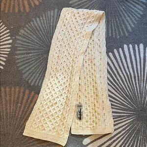 Aran Crafts Cream Merino Wool Irish Knit Scarf